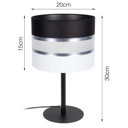 Lampada da tavolo CORAL 1xE27/60W/230V nero/bianco