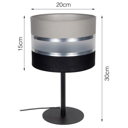 Lampada da tavolo CORAL 1xE27/60W/230V nero/grigio