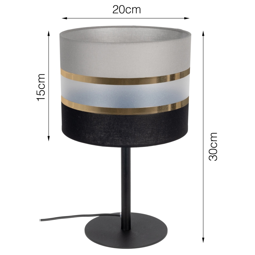 Lampada da tavolo CORAL 1xE27 / 60W / 230V nero / grigio