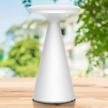 Lampada da tavolo da esterno dimmerabile a LED con touch PAROS LED/1,8W/5V USB 1800 mAh IP44 bianco