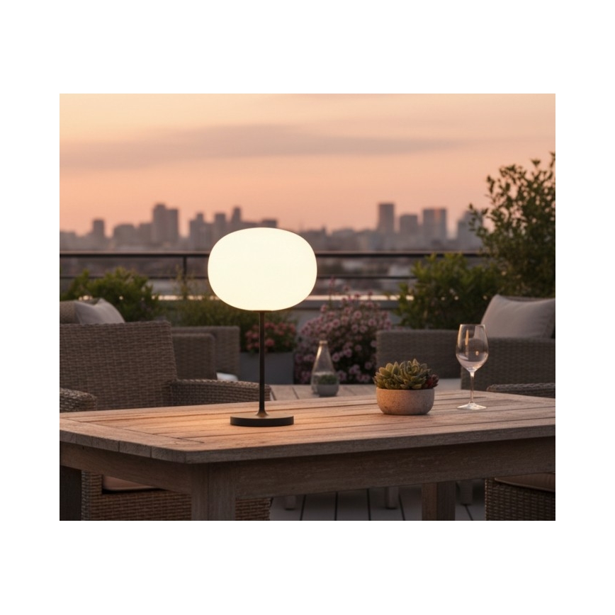 Lampada da tavolo ricaricabile dimmerabile per esterni a LED VENEZIA LED/2W/5V 2700K IP54 4000 mAh nero