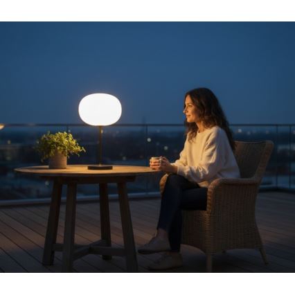Lampada da tavolo ricaricabile dimmerabile per esterni a LED VENEZIA LED/2W/5V 2700K IP54 4000 mAh nero