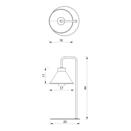 Lampada da tavolo DEMET 1xE27/15W/230V nero/oro