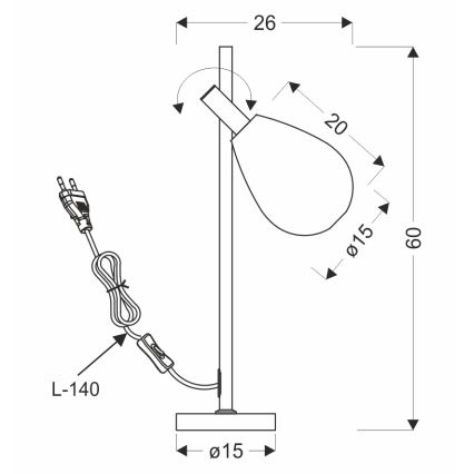 Lampada da tavolo DENSO 1xG9/5W/230V nero cromato