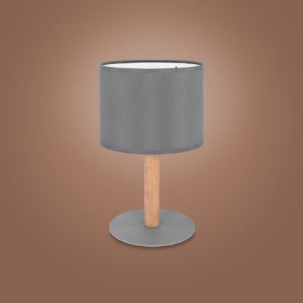 Lampada da tavolo DEVA 1xE27/15W/230V grigio/legno