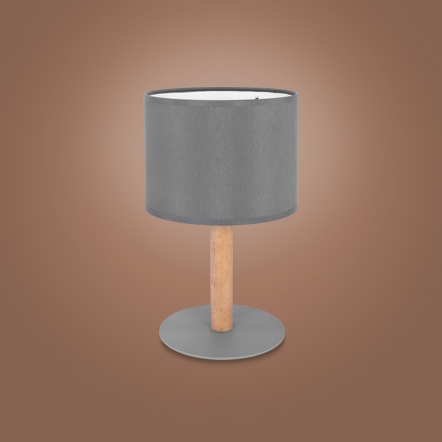 Lampada da tavolo DEVA 1xE27/15W/230V grigio/legno