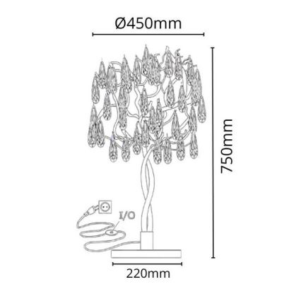 Lampada da tavolo di cristallo 5xG9/40W/230V oro