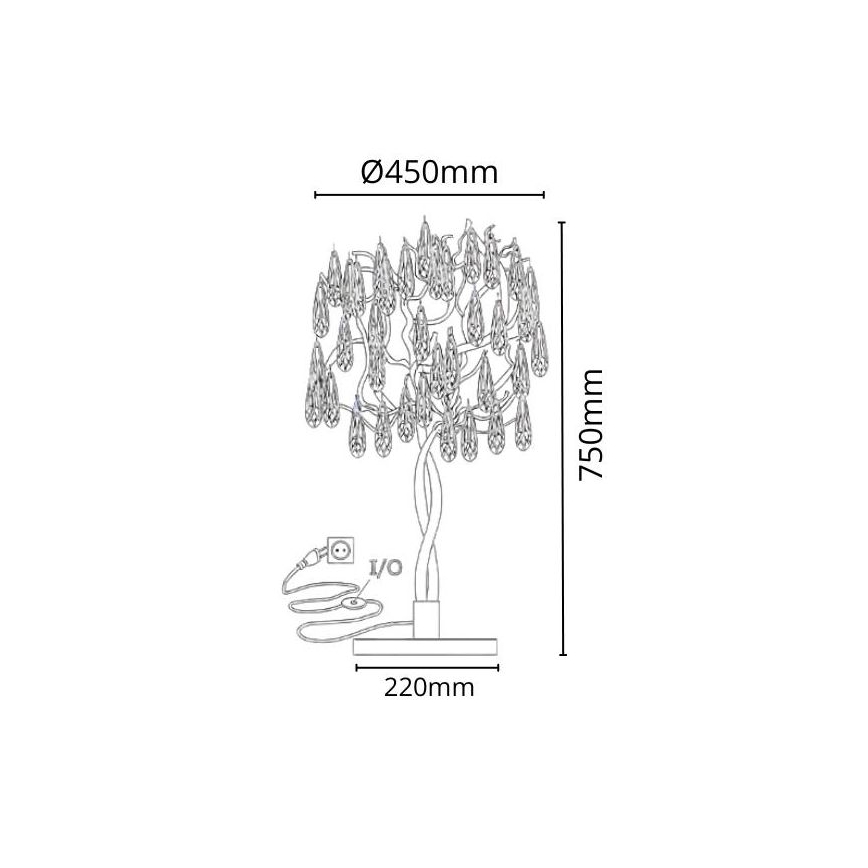 Lampada da tavolo di cristallo 5xG9/40W/230V oro