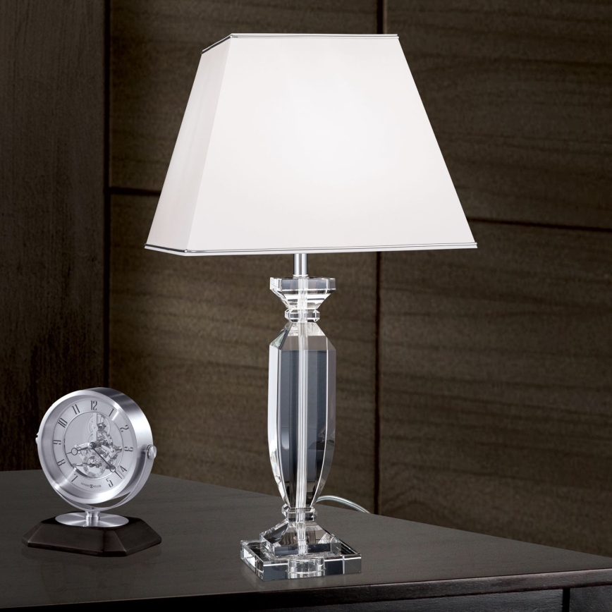 Lampada da tavolo di cristallo POKAL 1xE27/60W/230V bianco/limpido