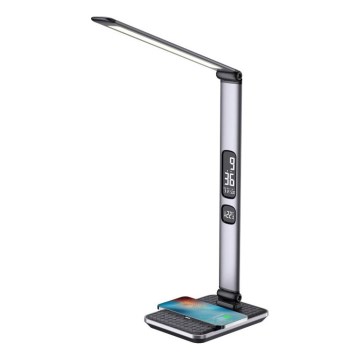 Lampada da tavolo dimmerabile a LED, 8,5 W/230 V, con ricarica wireless, argento
