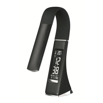 Lampada da tavolo touch dimmerabile a LED con display, 10W/5V, nera