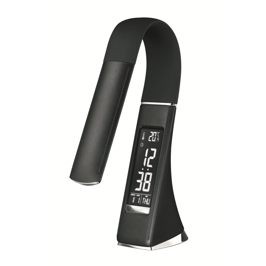 Lampada da tavolo touch dimmerabile a LED con display, 10W/5V, nera