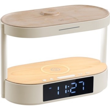 Lampada da tavolo dimmerabile a LED con sveglia e ricarica TRIPLE DOCK LED/1,5W/5V