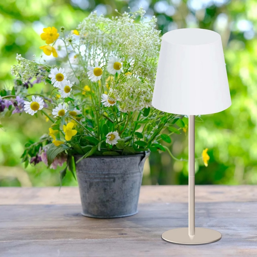 Lampada da tavolo per esterni dimmerabile a sfioramento LED RGBW LUCIA LED/2W/5V 1800/2700/6500K 3600 mAh IP44 beige