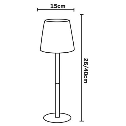 Lampada da tavolo per esterni dimmerabile a sfioramento LED RGBW LUCIA LED/2W/5V 1800/2700/6500K 3600 mAh IP44 beige