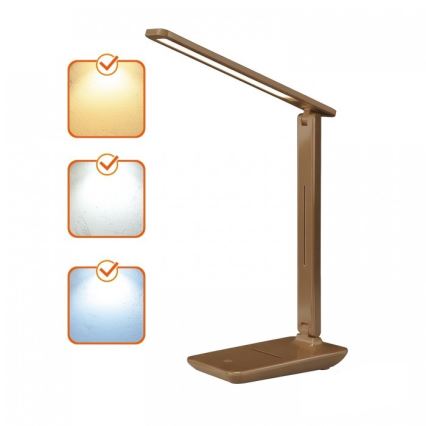 Lampada da tavolo dimmerabile LED NOBLITE N LED/7W/230V 3000/4000/6500K marrone