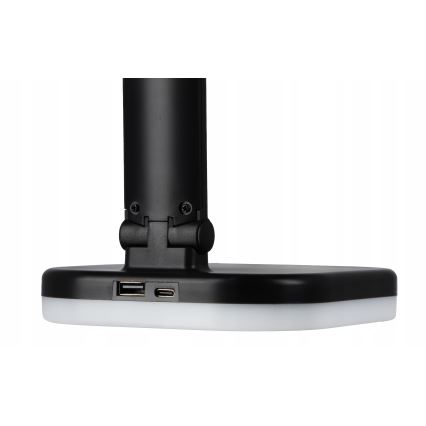 Lampada da tavolo dimmerabile LED RGBW con ricarica wireless LED/7W/5V USB nera