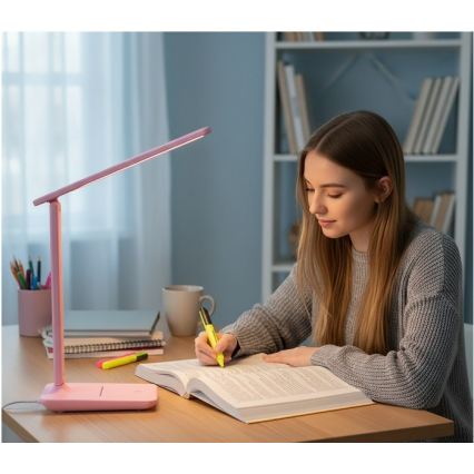 Lampada da tavolo dimmerabile NOBLITE N LED/7W/230V 3000/4000/6500K rosa