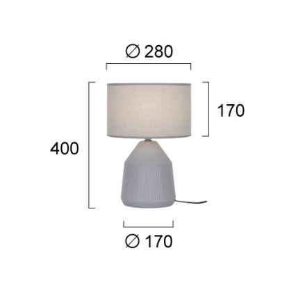 Lampada da tavolo DOLLY 1xE27/25W/230V grigia
