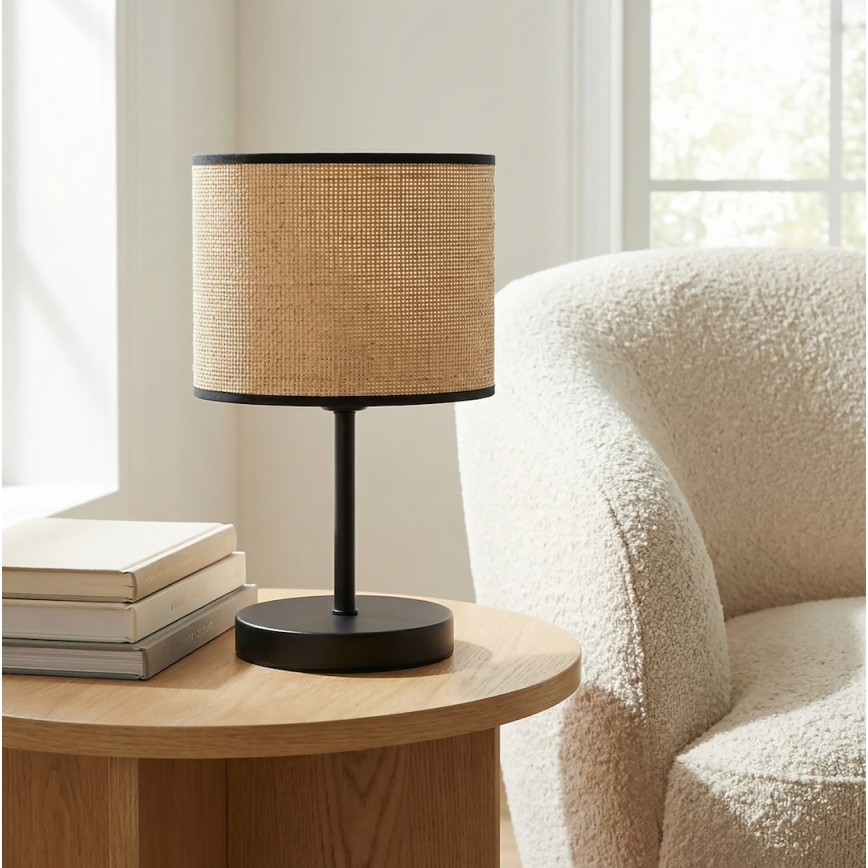 Lampada da tavolo ECO 1xE27/15W/230V beige/rattan