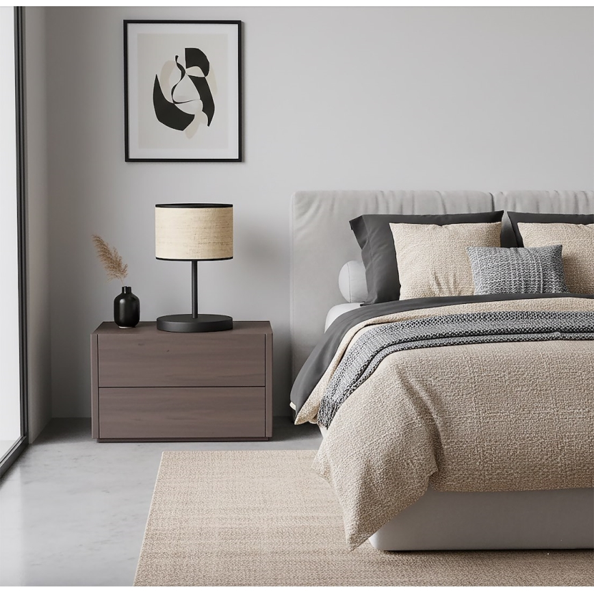 Lampada da tavolo ECO 1xE27/15W/230V beige/rattan