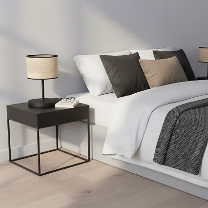 Lampada da tavolo ECO 1xE27/15W/230V beige/rattan