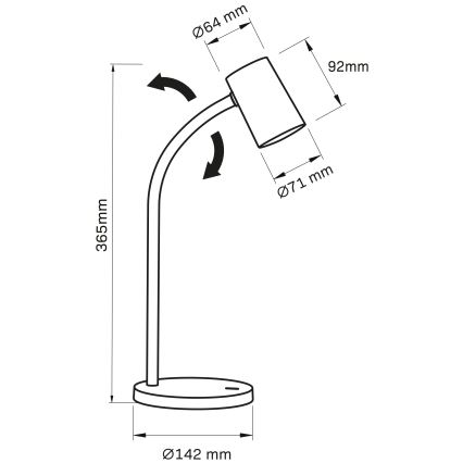 Lampada da tavolo FELIX 1xGU10/9W/230V nero