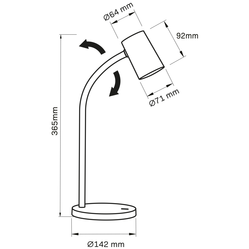 Lampada da tavolo FELIX 1xGU10/9W/230V nero