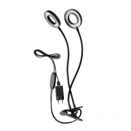 Lampada da tavolo flessibile a LED dimmerabile con clip per la coltivazione di piante VITARO 2xLED/4W/230V nero