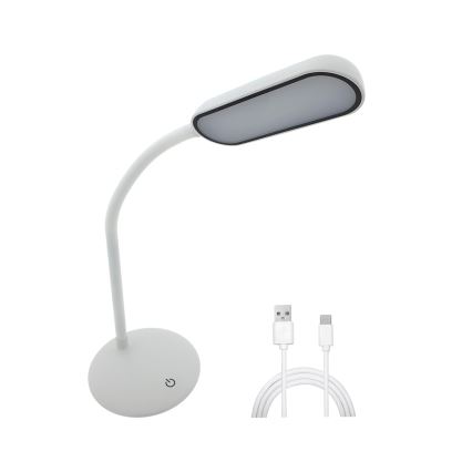 Lampada da tavolo flessibile a LED dimmerabile LED/6W/5V USB 1200 mAh bianco