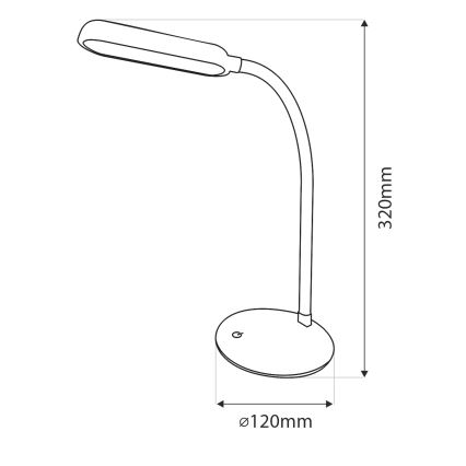 Lampada da tavolo flessibile a LED dimmerabile LED/6W/5V USB 1200 mAh bianco
