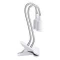 Lampada da tavolo flessibile con clip per coltivazione piante PLANTY 2xE27/30W/230V bianca