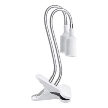 Lampada da tavolo flessibile con clip per coltivazione piante PLANTY 2xE27/30W/230V bianca