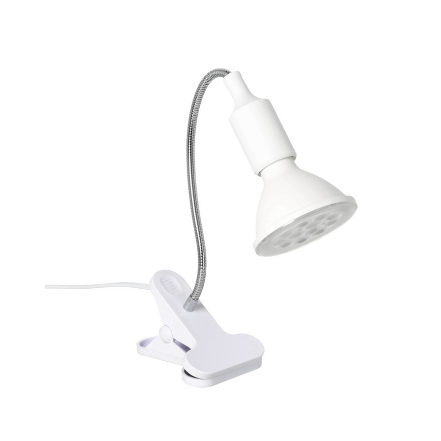 Lampada da tavolo flessibile con clip per coltivazione piante PLANTY 1xE27/30W/230V bianca