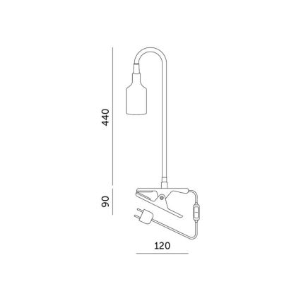 Lampada da tavolo flessibile con clip per coltivazione piante PLANTY 1xE27/30W/230V bianca