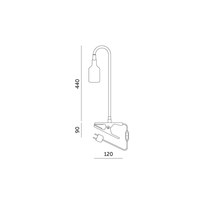 Lampada da tavolo flessibile con clip per coltivazione piante PLANTY 1xE27/30W/230V bianca