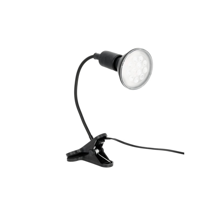 Lampada da tavolo flessibile con clip per coltivazione piante PLANTY 1xE27/30W/230V nero