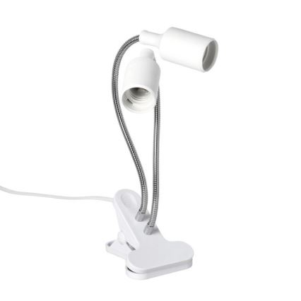 Lampada da tavolo flessibile con clip per coltivazione piante PLANTY 2xE27/30W/230V bianca