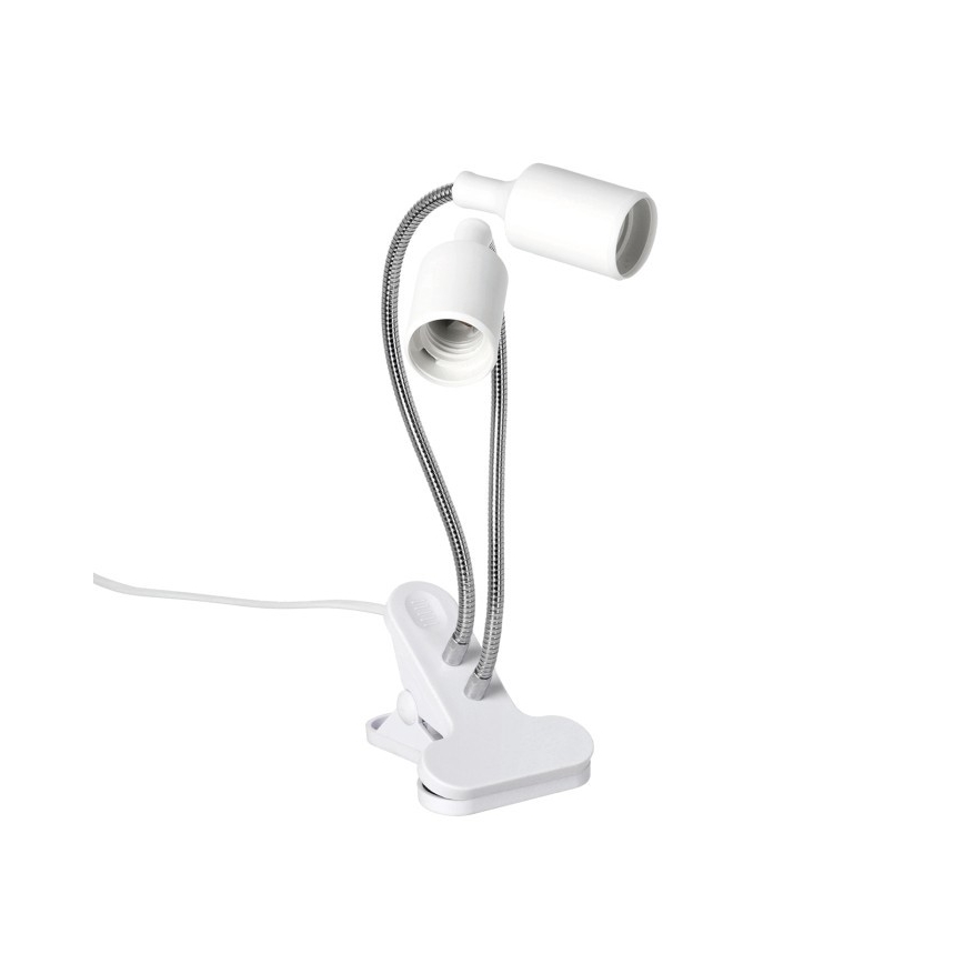 Lampada da tavolo flessibile con clip per coltivazione piante PLANTY 2xE27/30W/230V bianca