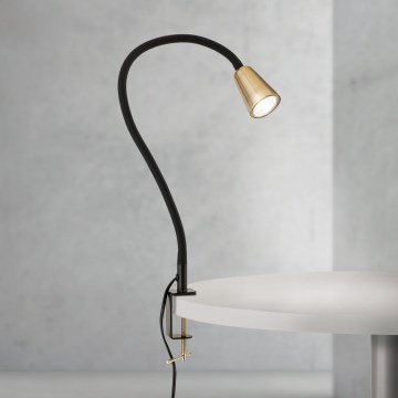 Lampada da tavolo flessibile con morsetto DOTTY 1xGU10/10W/230V ottone/nero