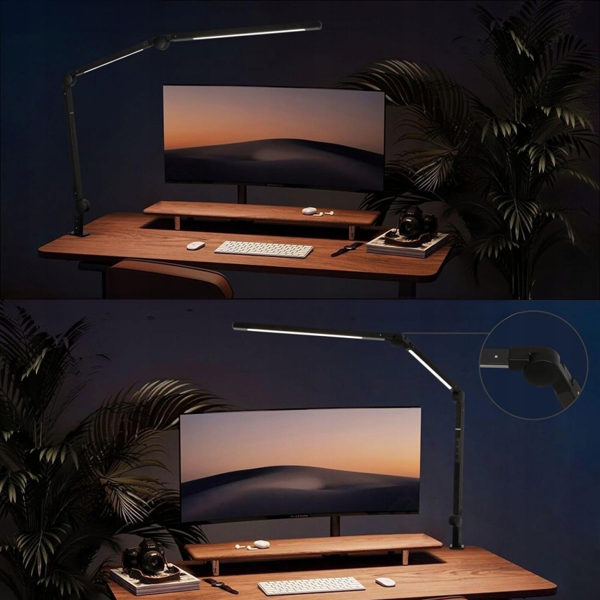 Lampada da tavolo LED dimmerabile a sfioramento, flessibile, con clip LED/12W/230V 3000/4000/6000K nera