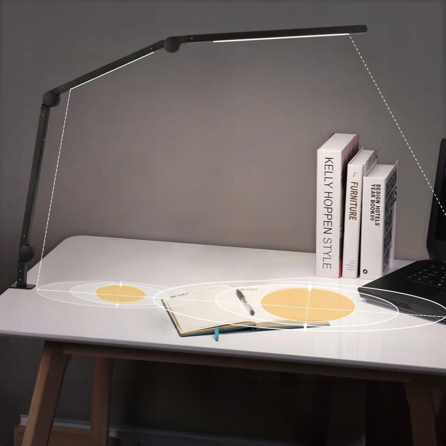Lampada da tavolo LED dimmerabile a sfioramento, flessibile, con clip LED/12W/230V 3000/4000/6000K nera