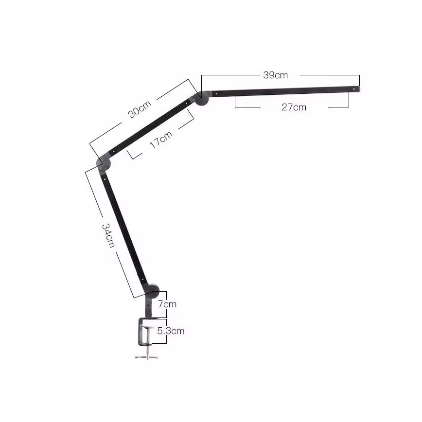 Lampada da tavolo LED dimmerabile a sfioramento, flessibile, con clip LED/12W/230V 3000/4000/6000K nera