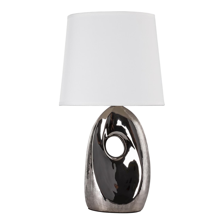 Lampada da tavolo HIERRO 1xE27/60W/230V bianco/cromo lucido