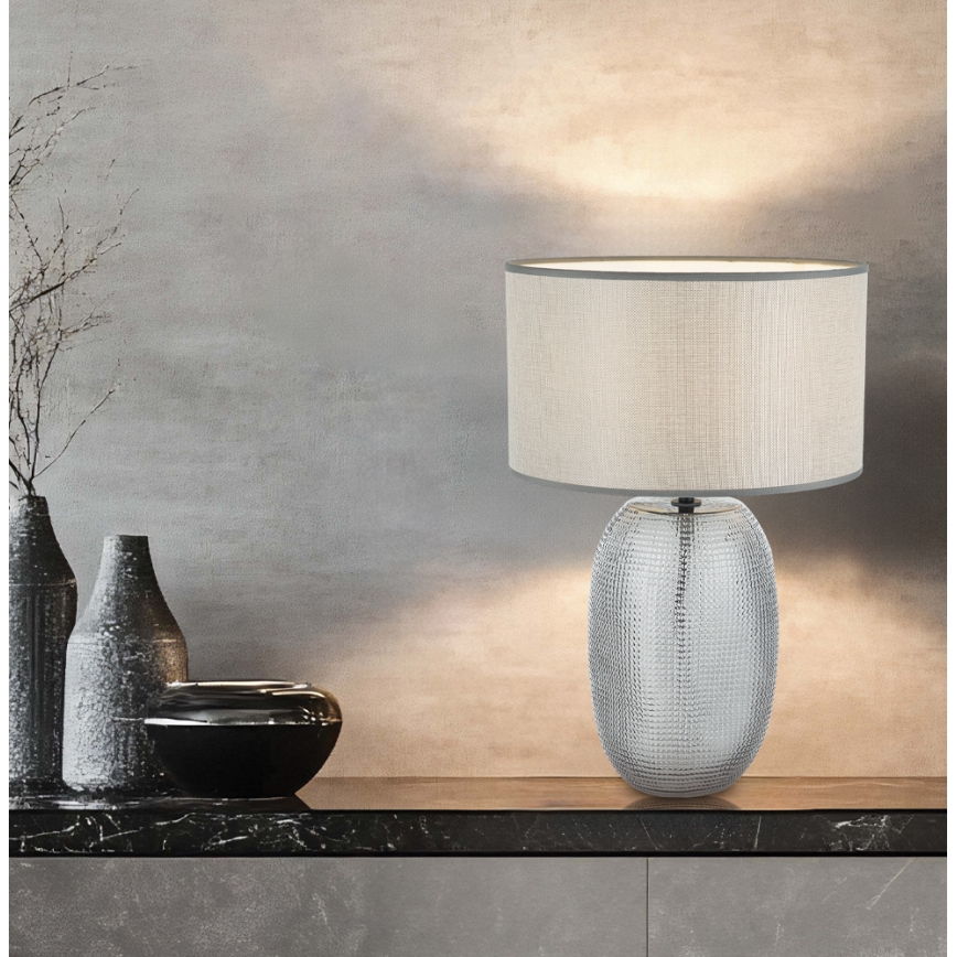 Lampada da tavolo JENIFER 1xE27/40W/230V grigio/fumé