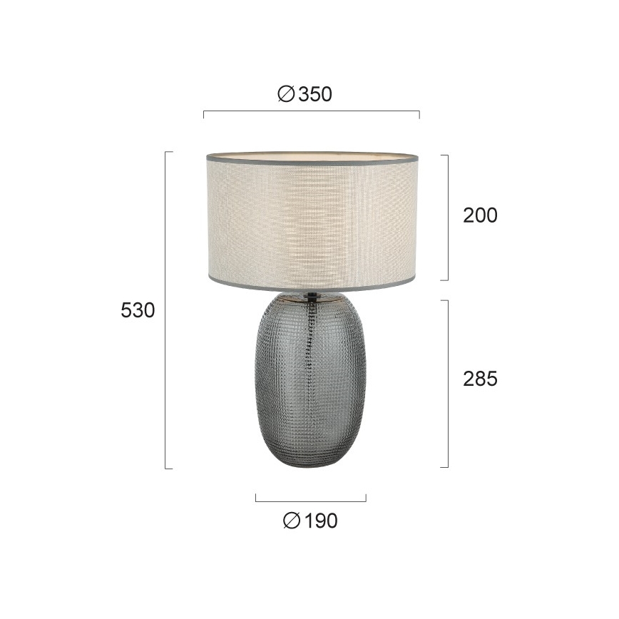 Lampada da tavolo JENIFER 1xE27/40W/230V grigio/fumé