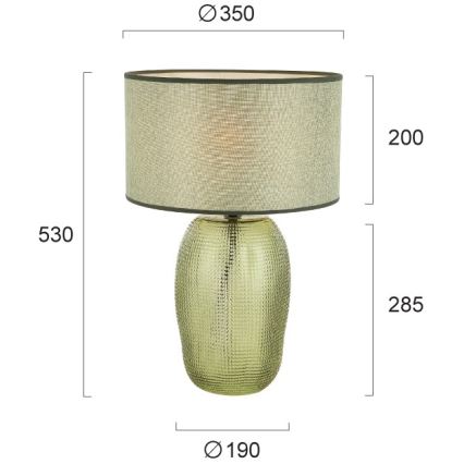 Lampada da tavolo JENIFER 1xE27/40W/230V verde