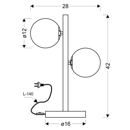 Lampada da tavolo KAMA 2xG9/28W/230V