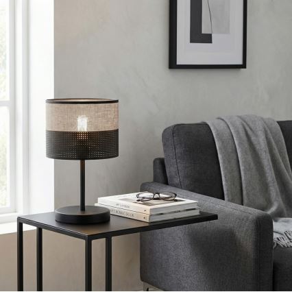 Lampada da tavolo KARBON 1xE27/15W/230V nera/grigia