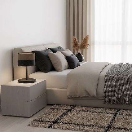 Lampada da tavolo KARBON 1xE27/15W/230V nero/marrone